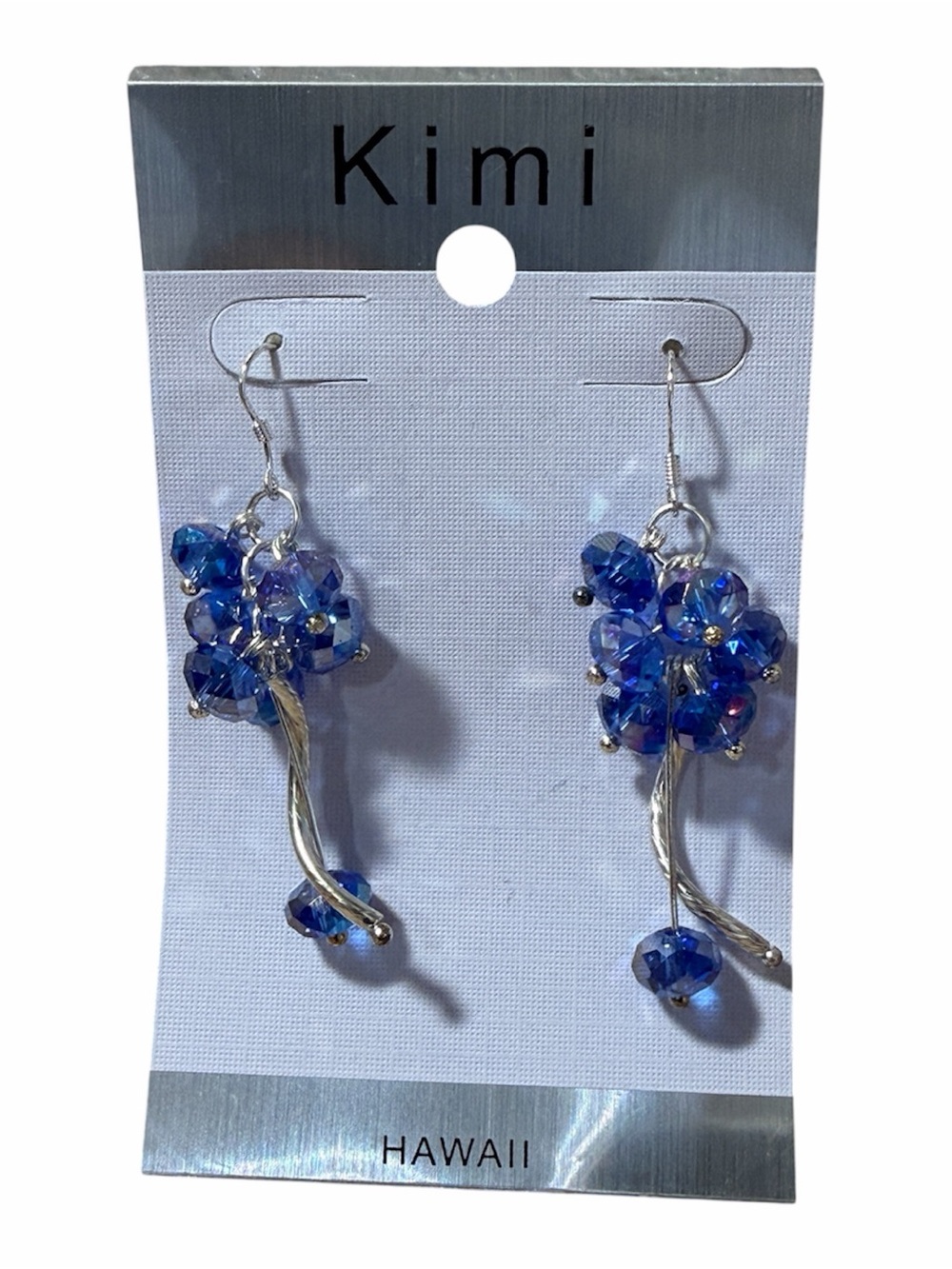 Blue Cluster Drop Earrings